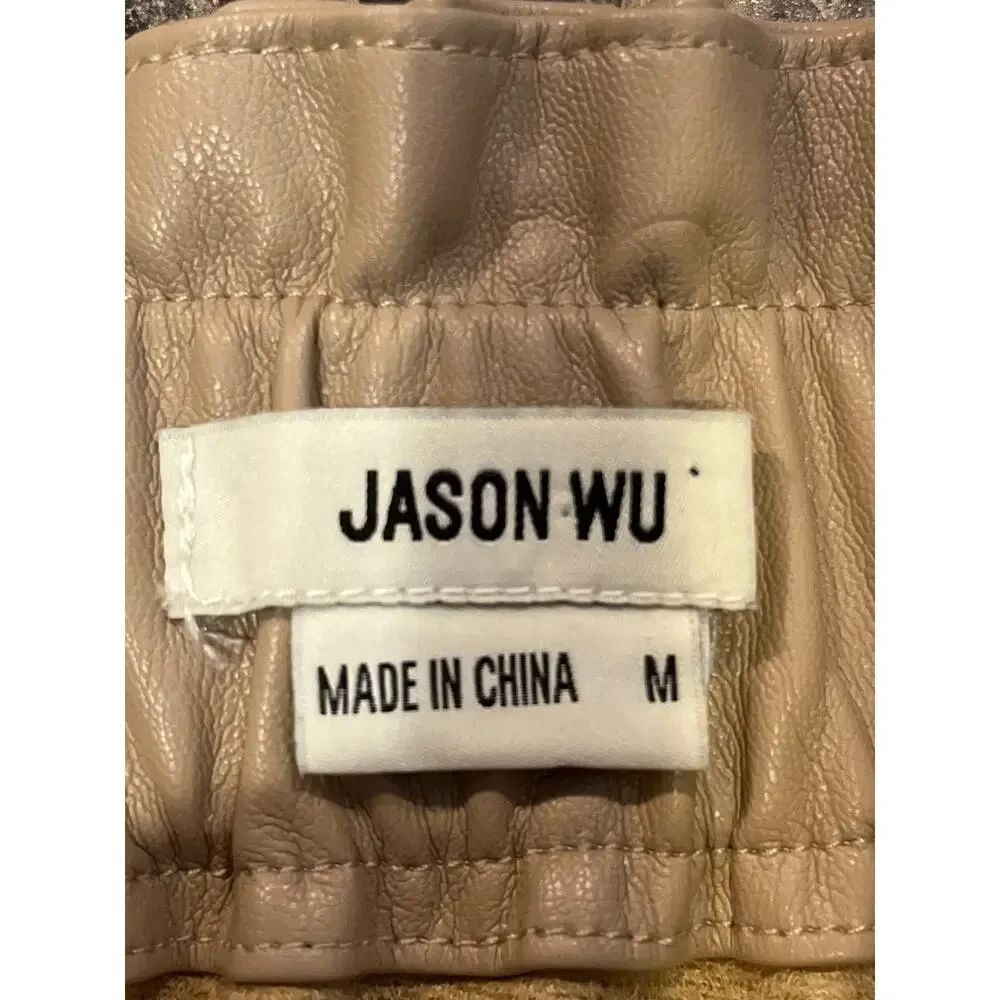 Jason Wu Medium Vegan‎ Leather Tan Wrap Mini Skirt